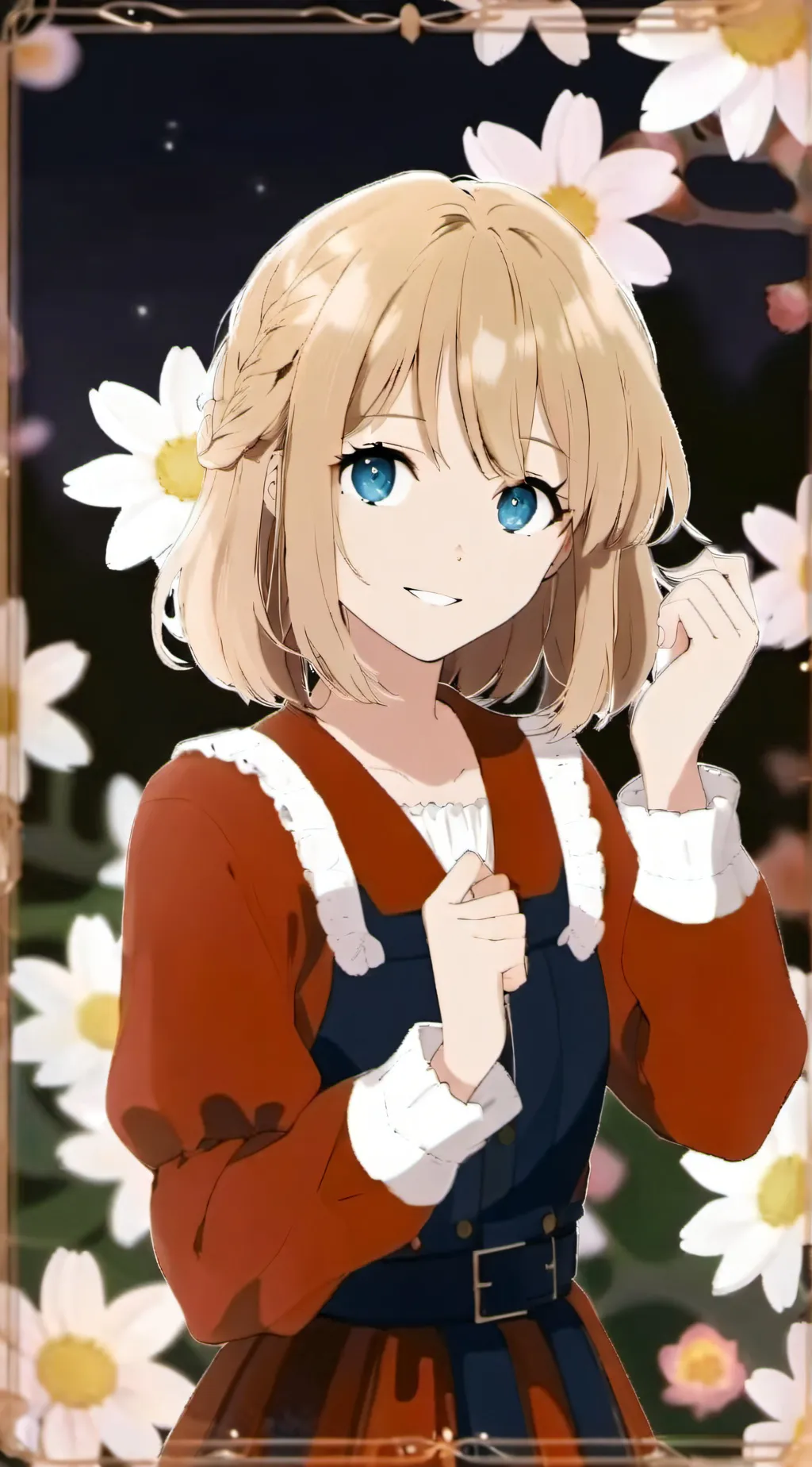 ai character: Violet background