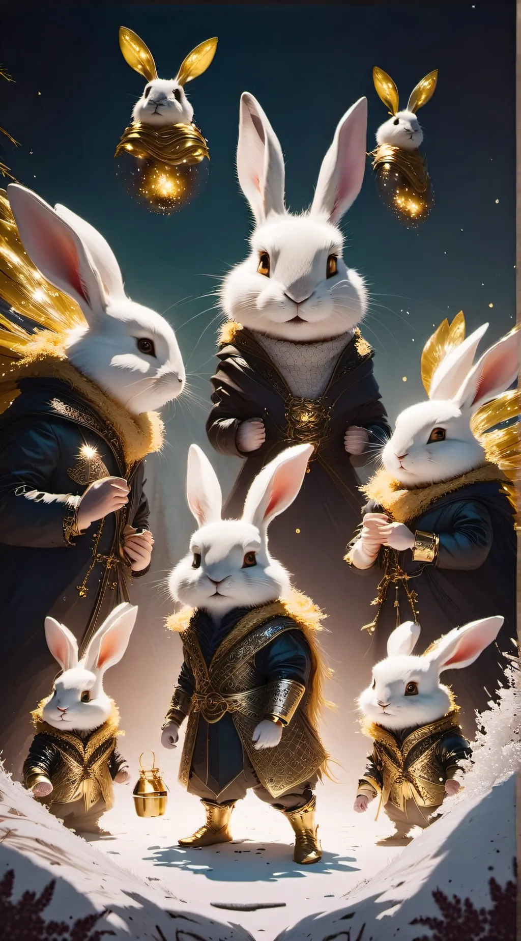 ai character: Golden downfall background