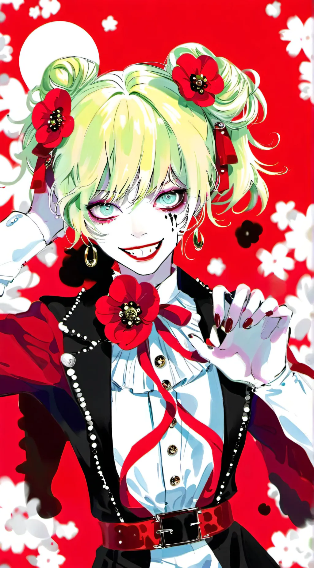 ai character: crimson lady background