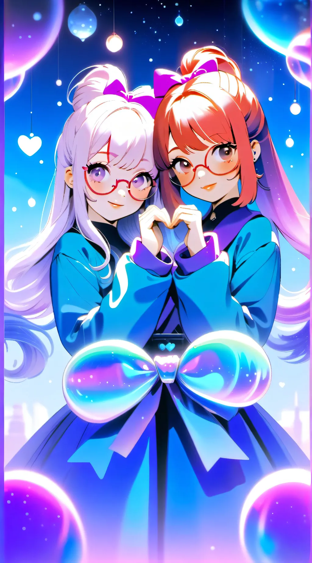 ai character: twin Leah and Maya background