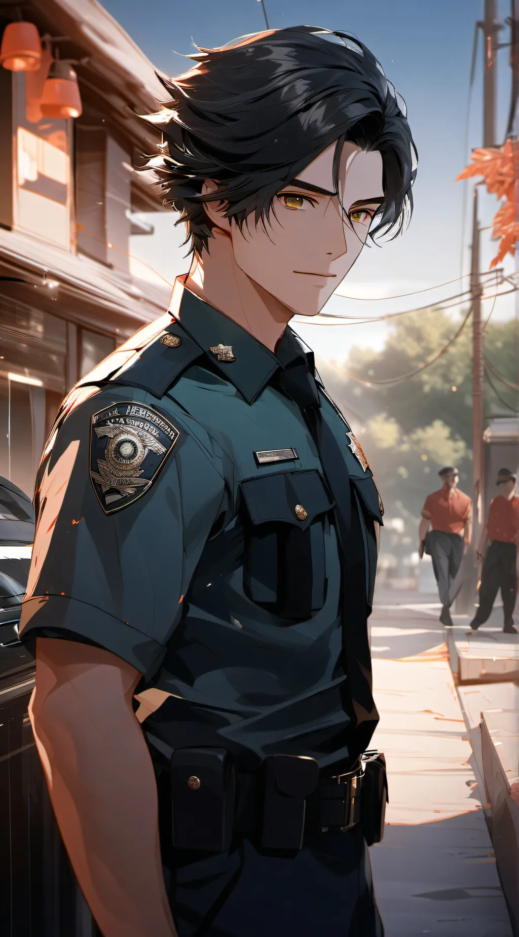 ai character: Officer Elliott  background