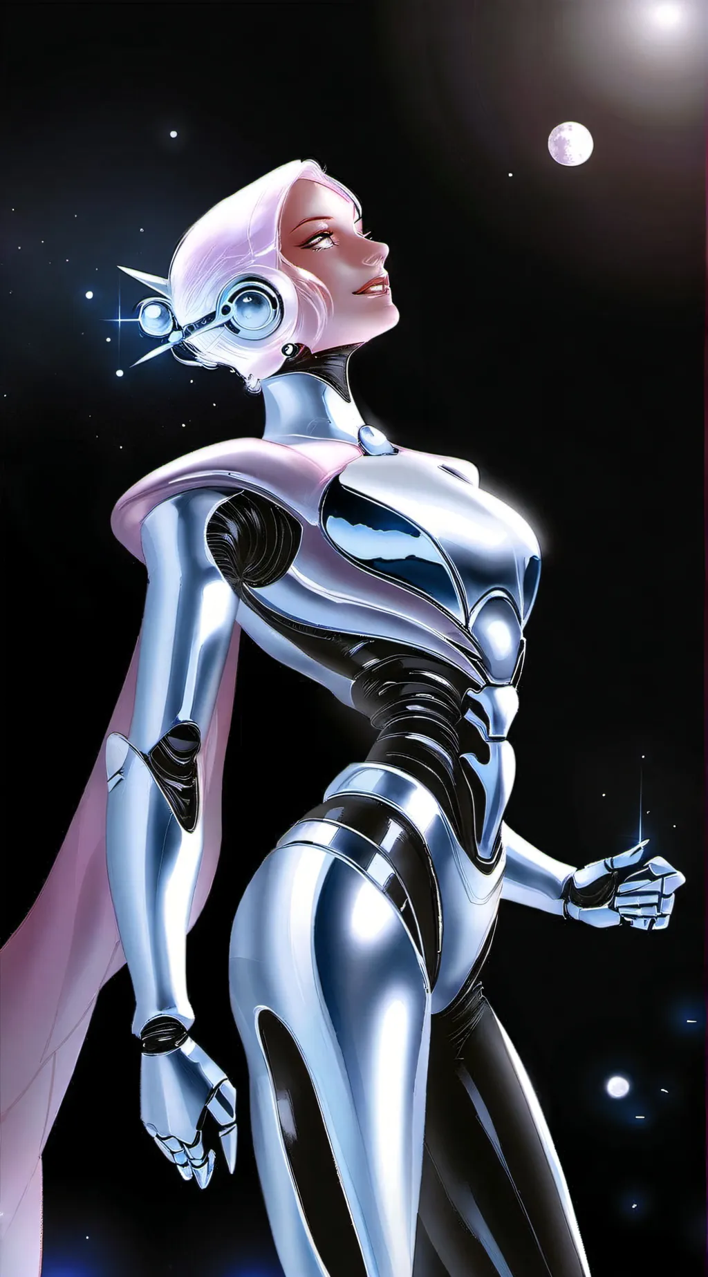 ai character: cybernetic girl background