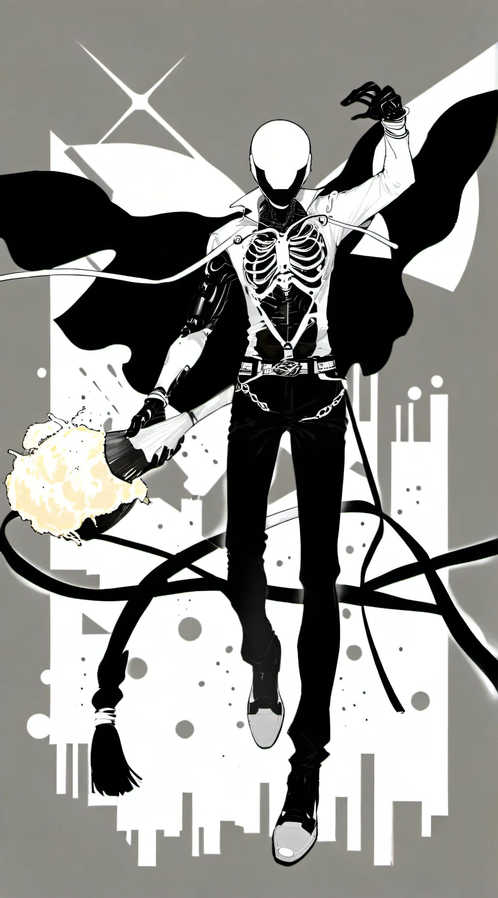 ai character: White Energy background