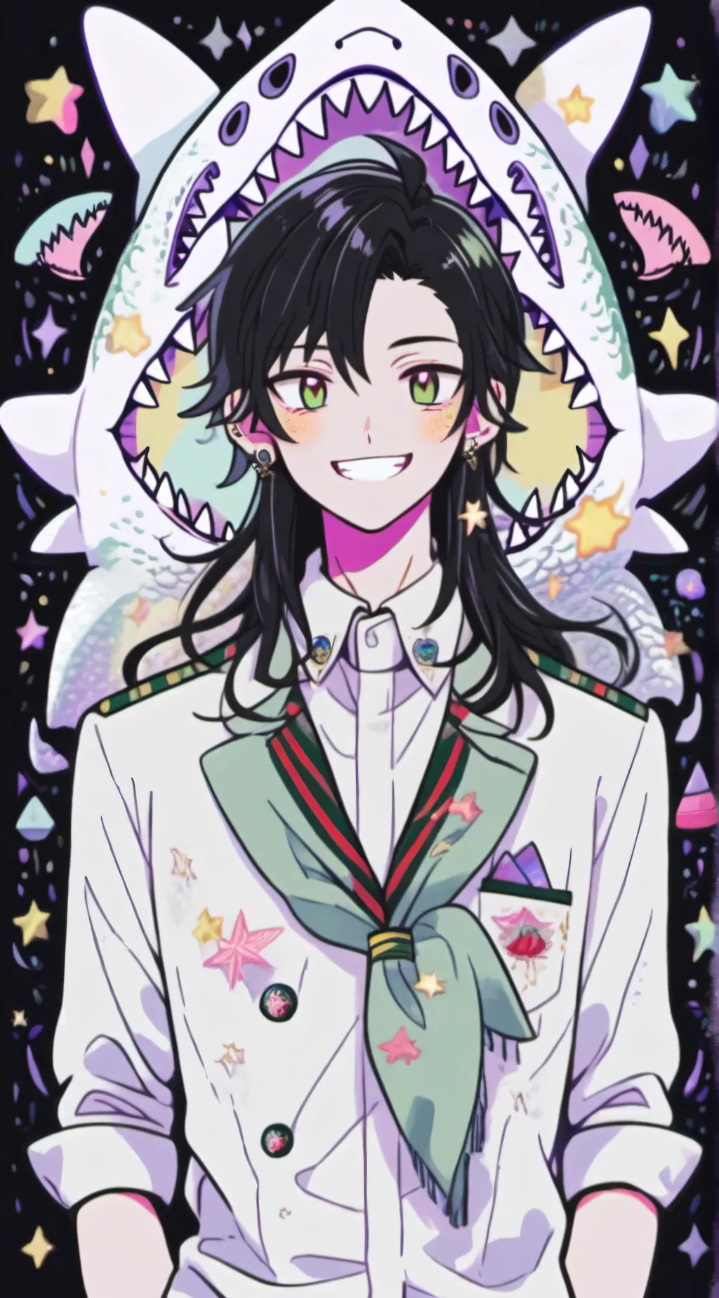 ai character: Blue background