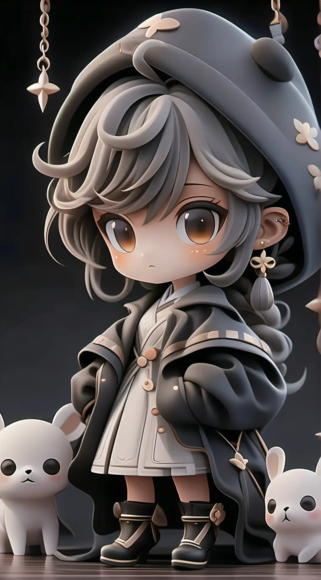 ai character: color gray background