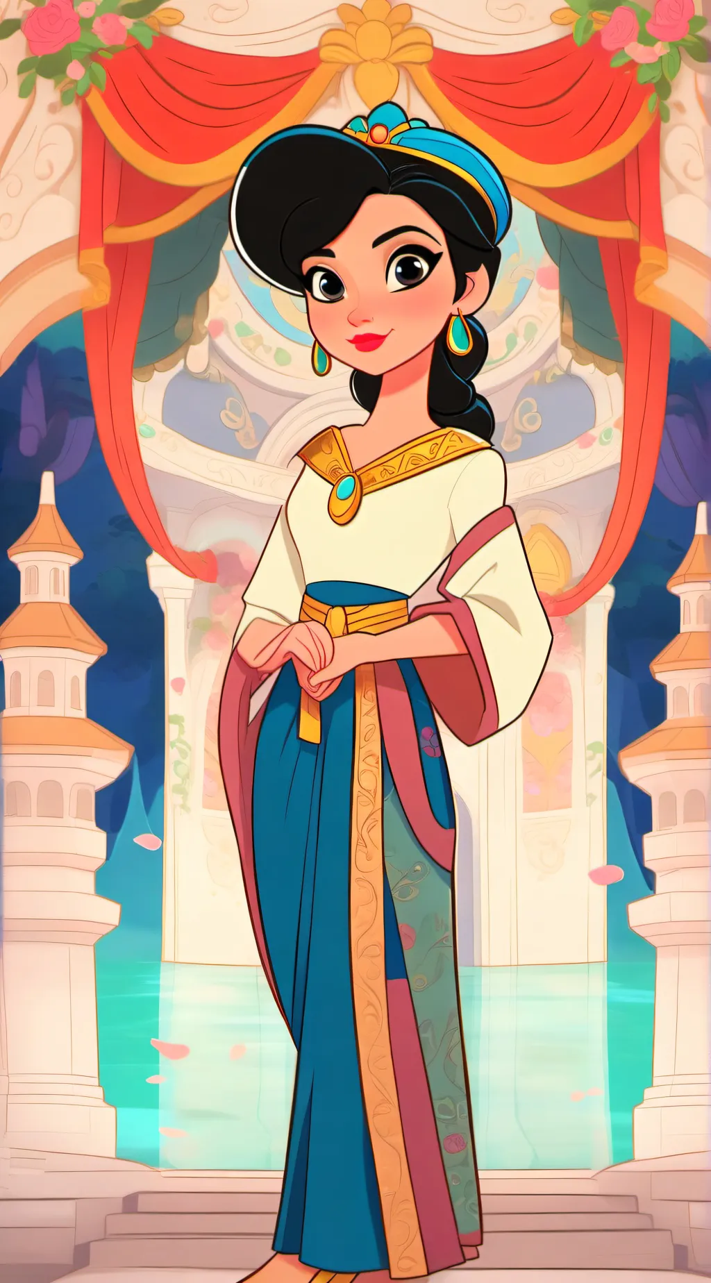 ai character: Violet background