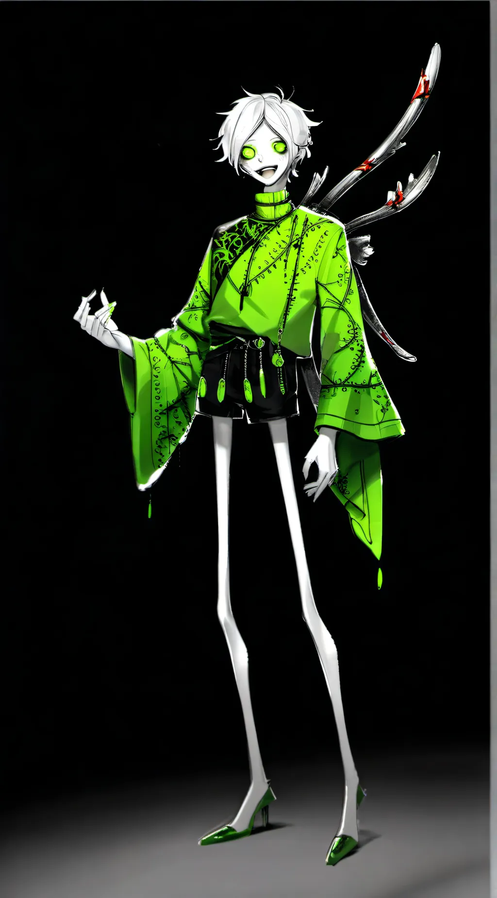 ai character: stickspider  background