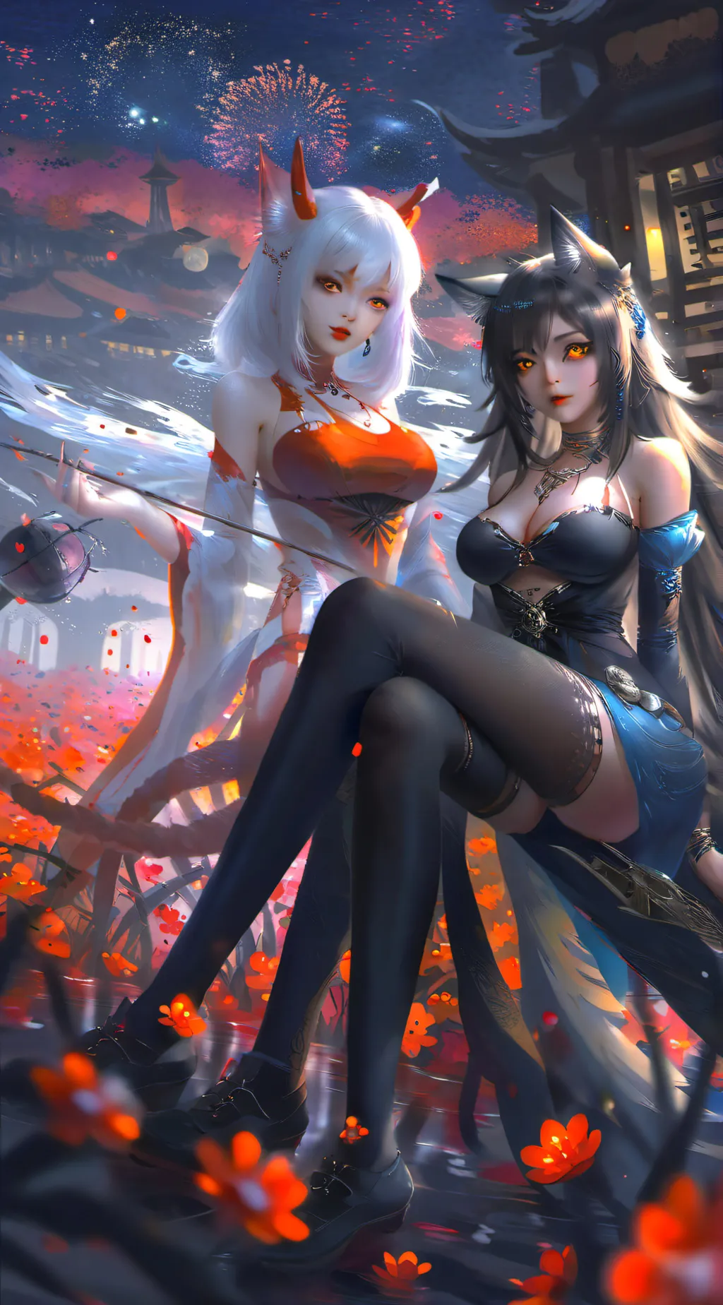 ai character: lilith and Amy  background