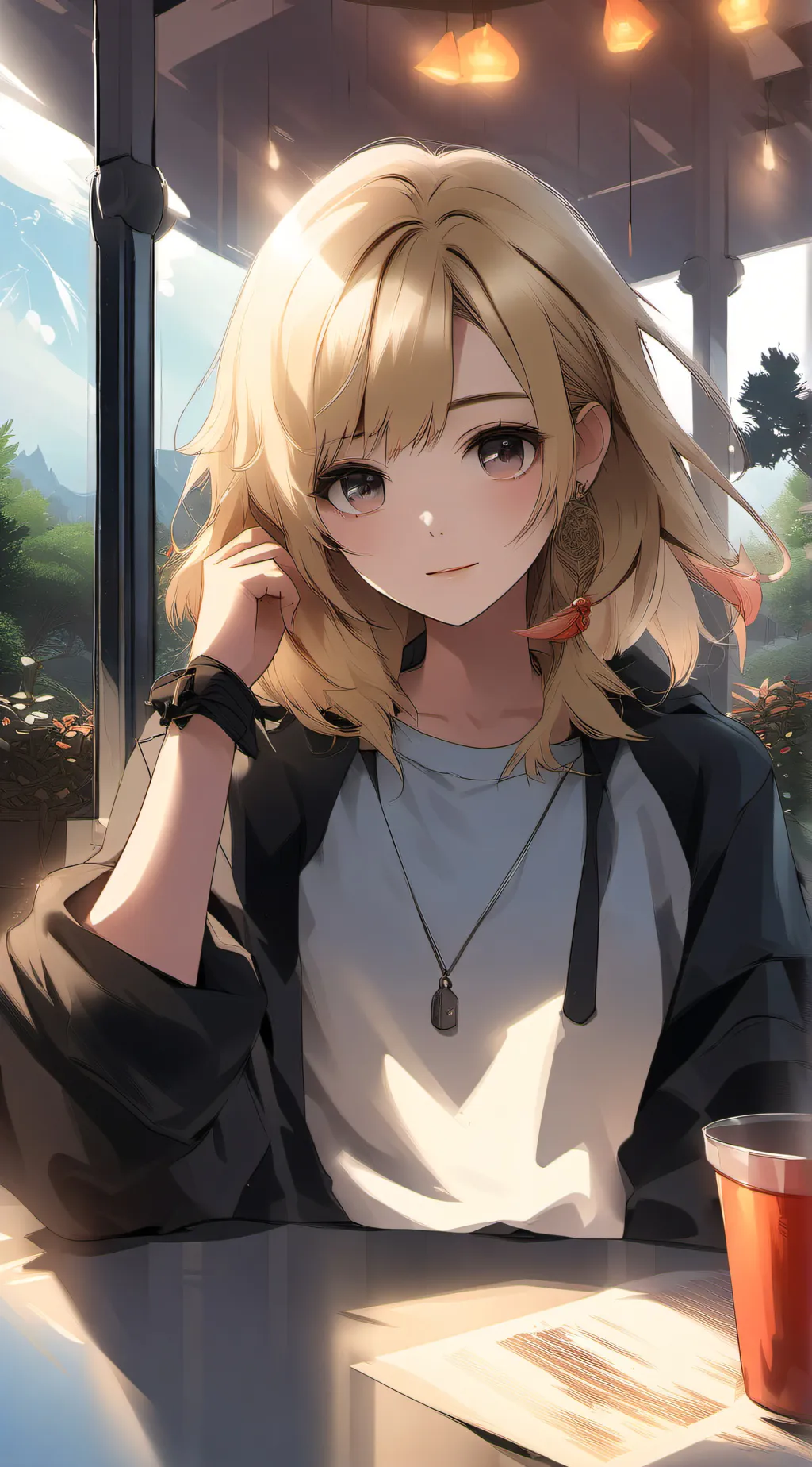 ai character: girl background