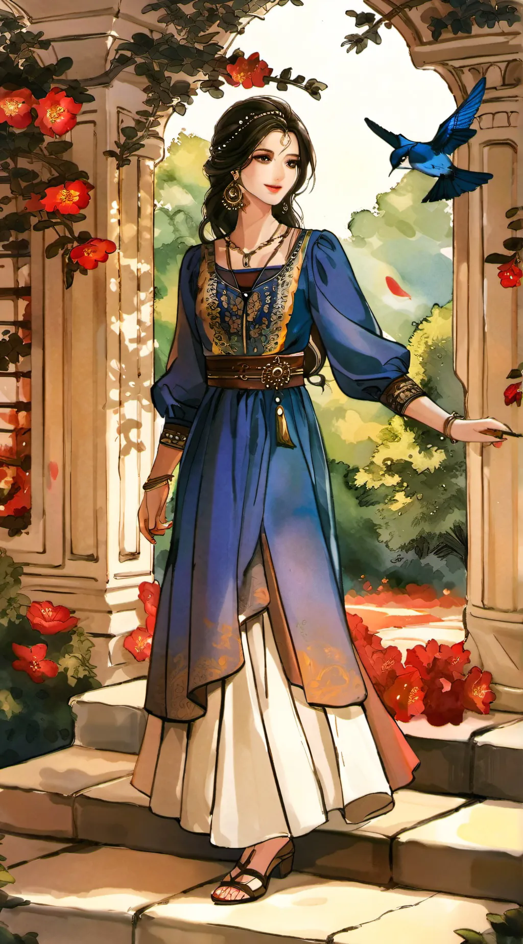 ai character: beauty background