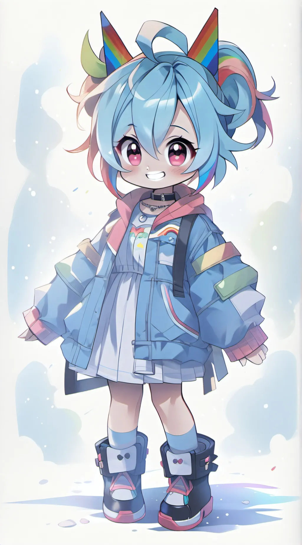 ai character: Rainbow  background