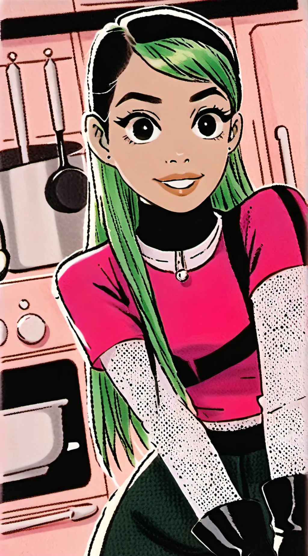 ai character: {ᒪᗩᑕᗴY} background