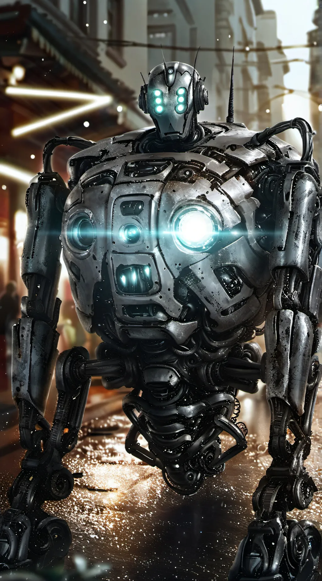 ai character: robot guard background