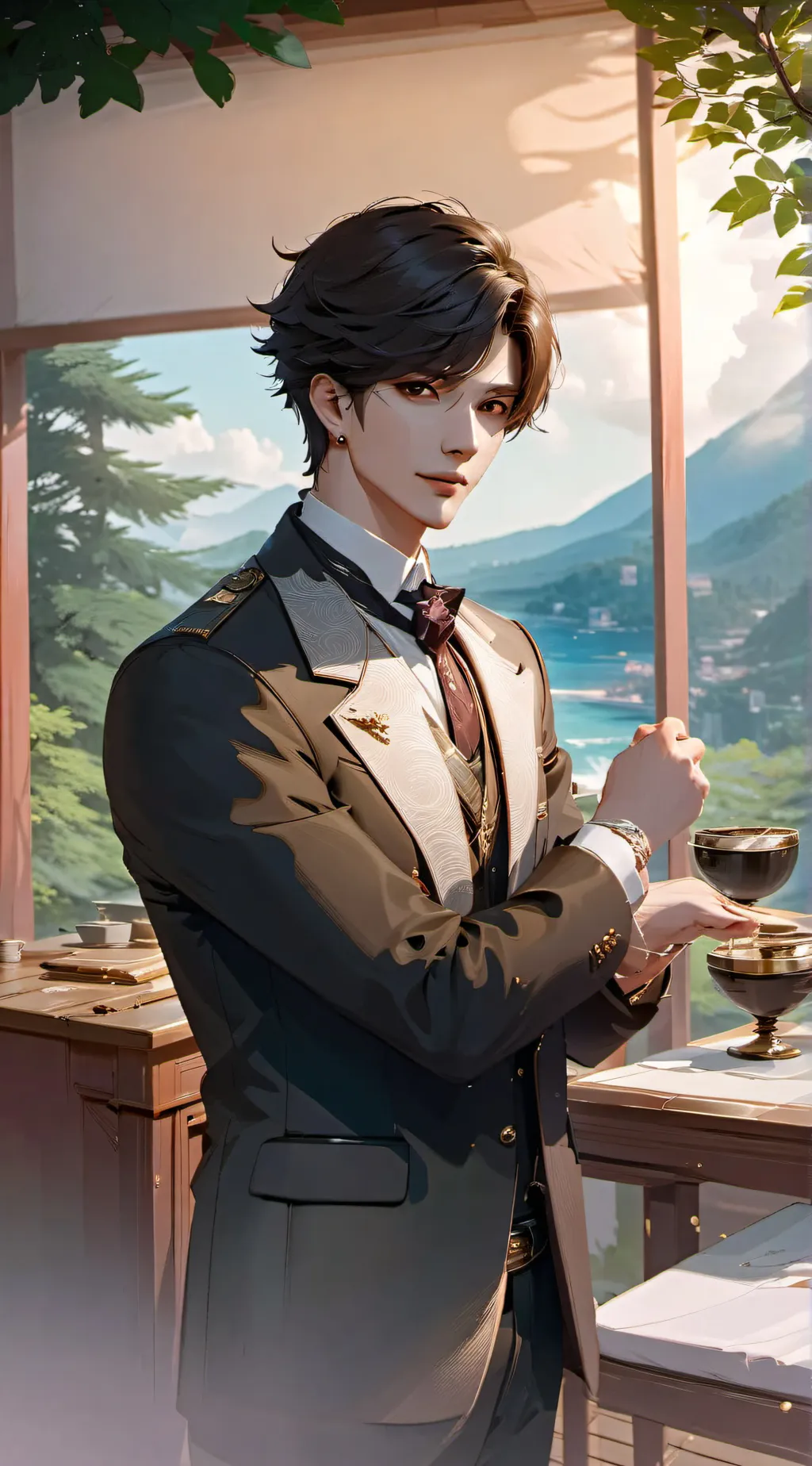 ai character: Rich jerk  background