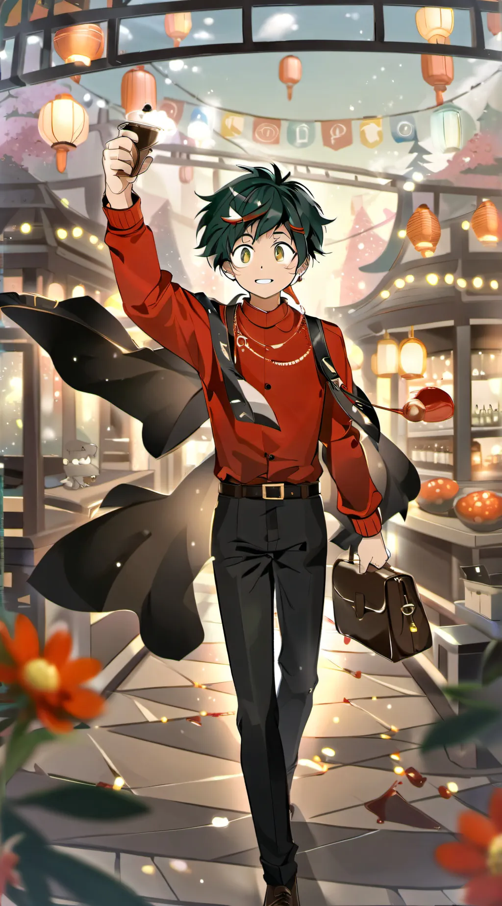 ai character: MHA Christmas part background