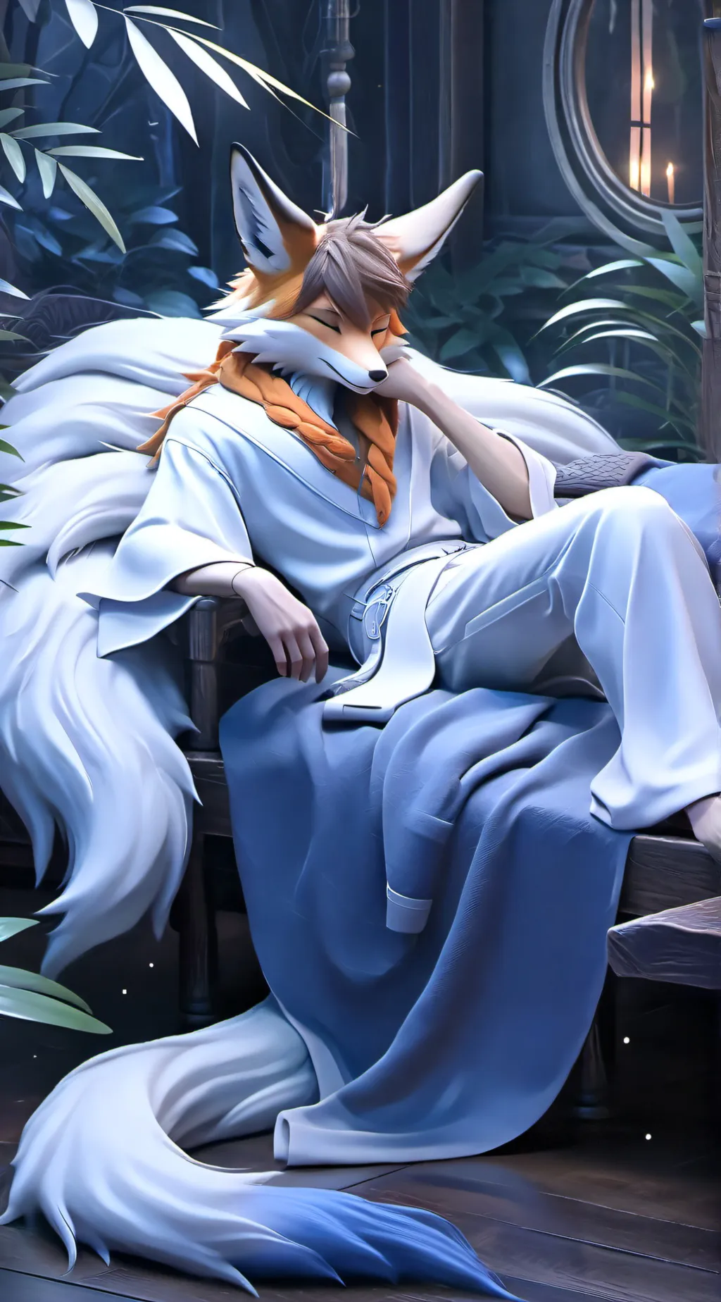 ai character: tails in your bed background