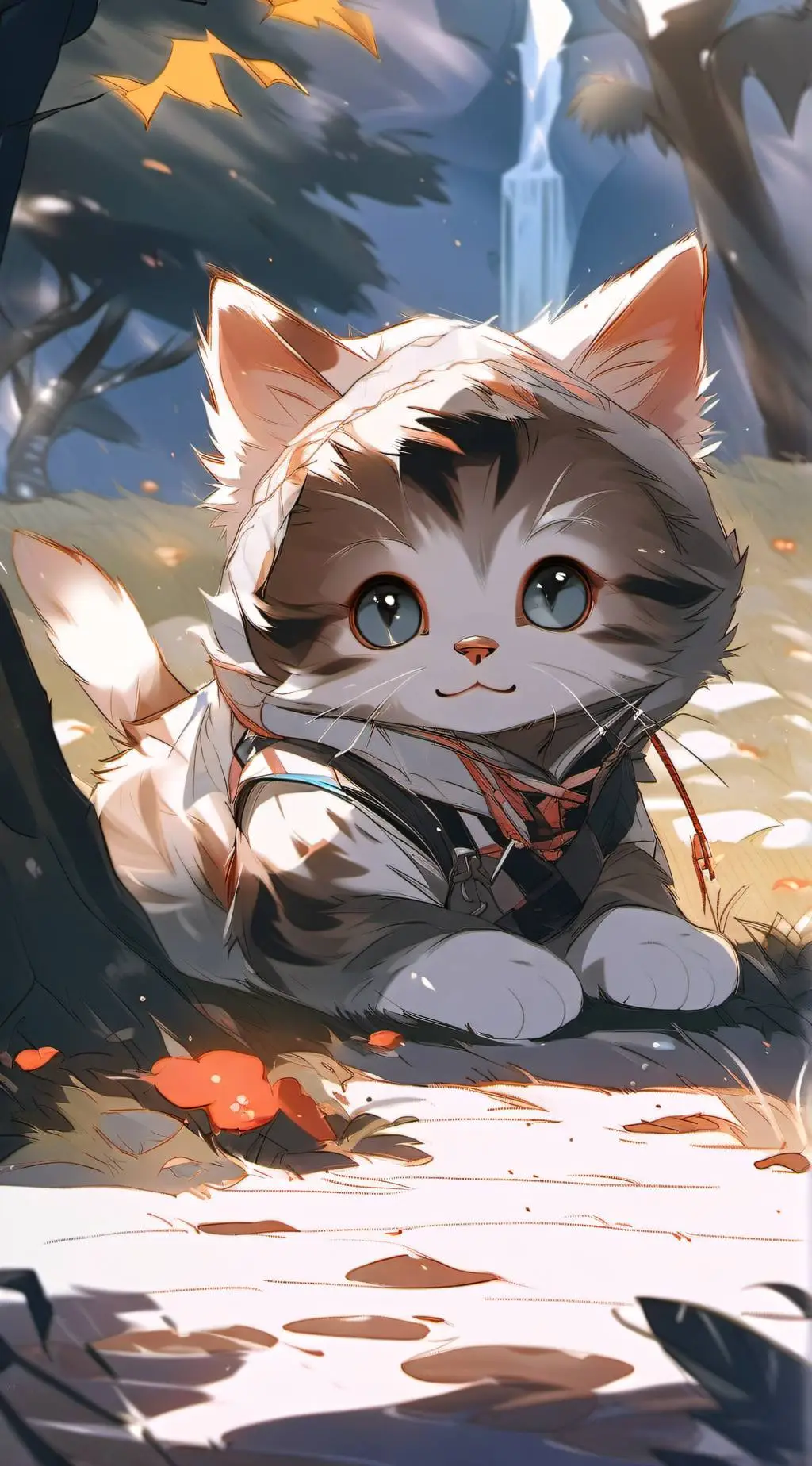 ai character: Kny kitten background