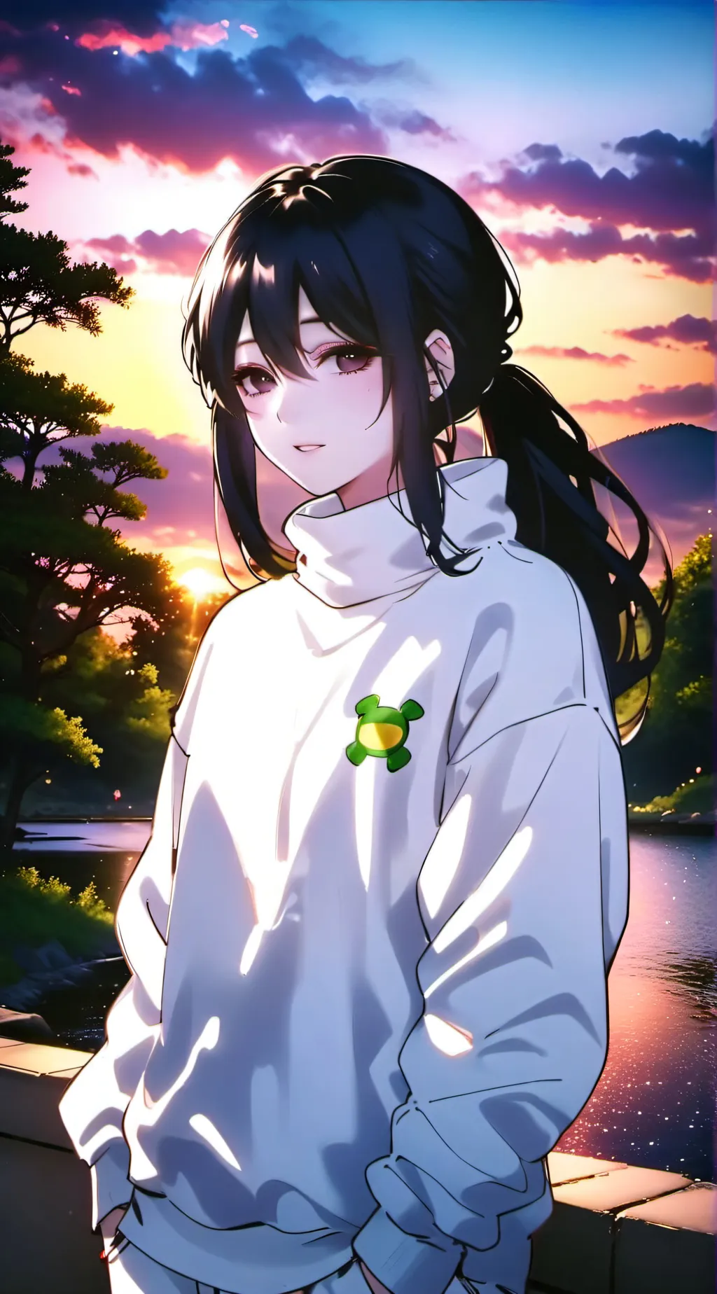 ai character: Anime Naruto  background