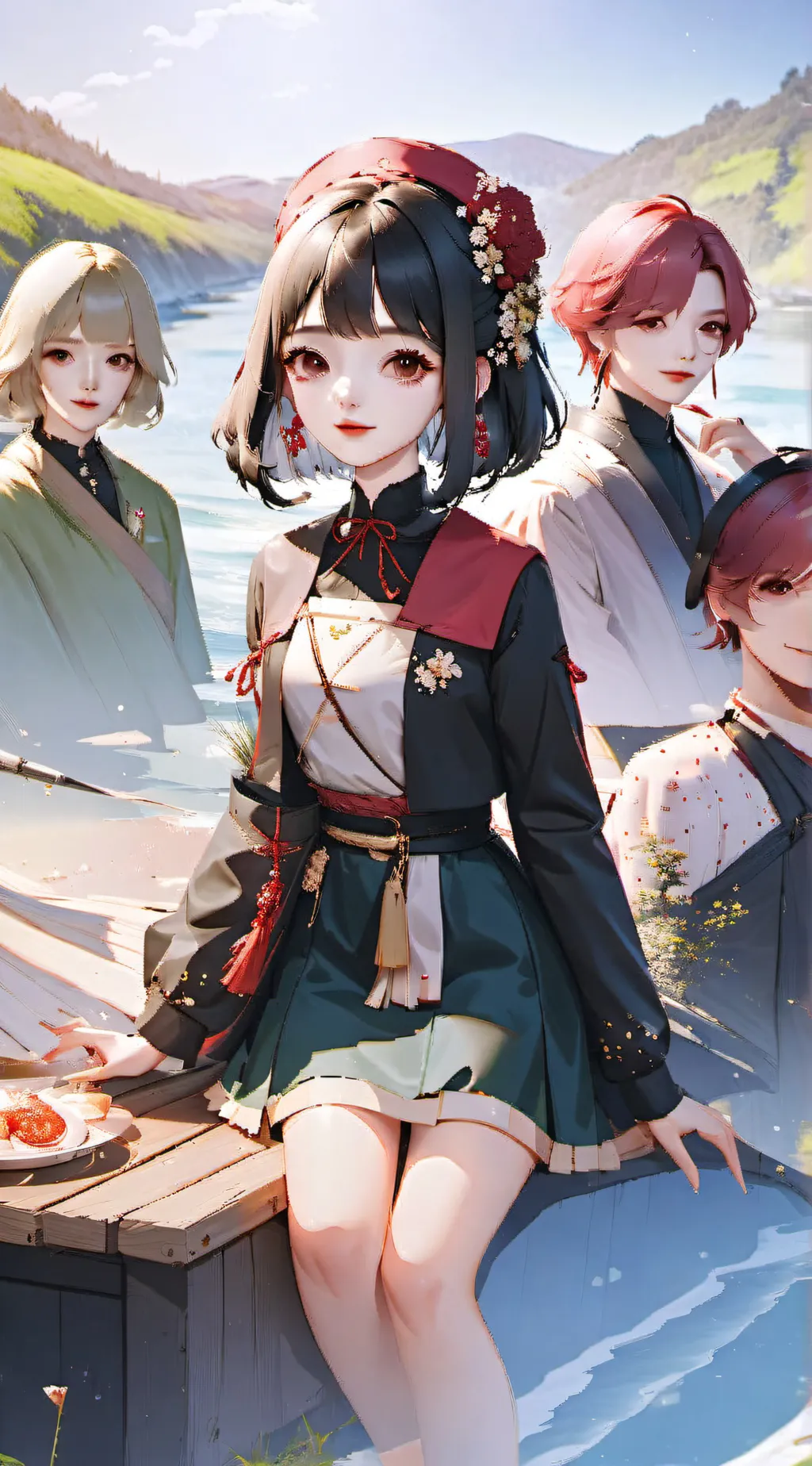 ai character: Violet background