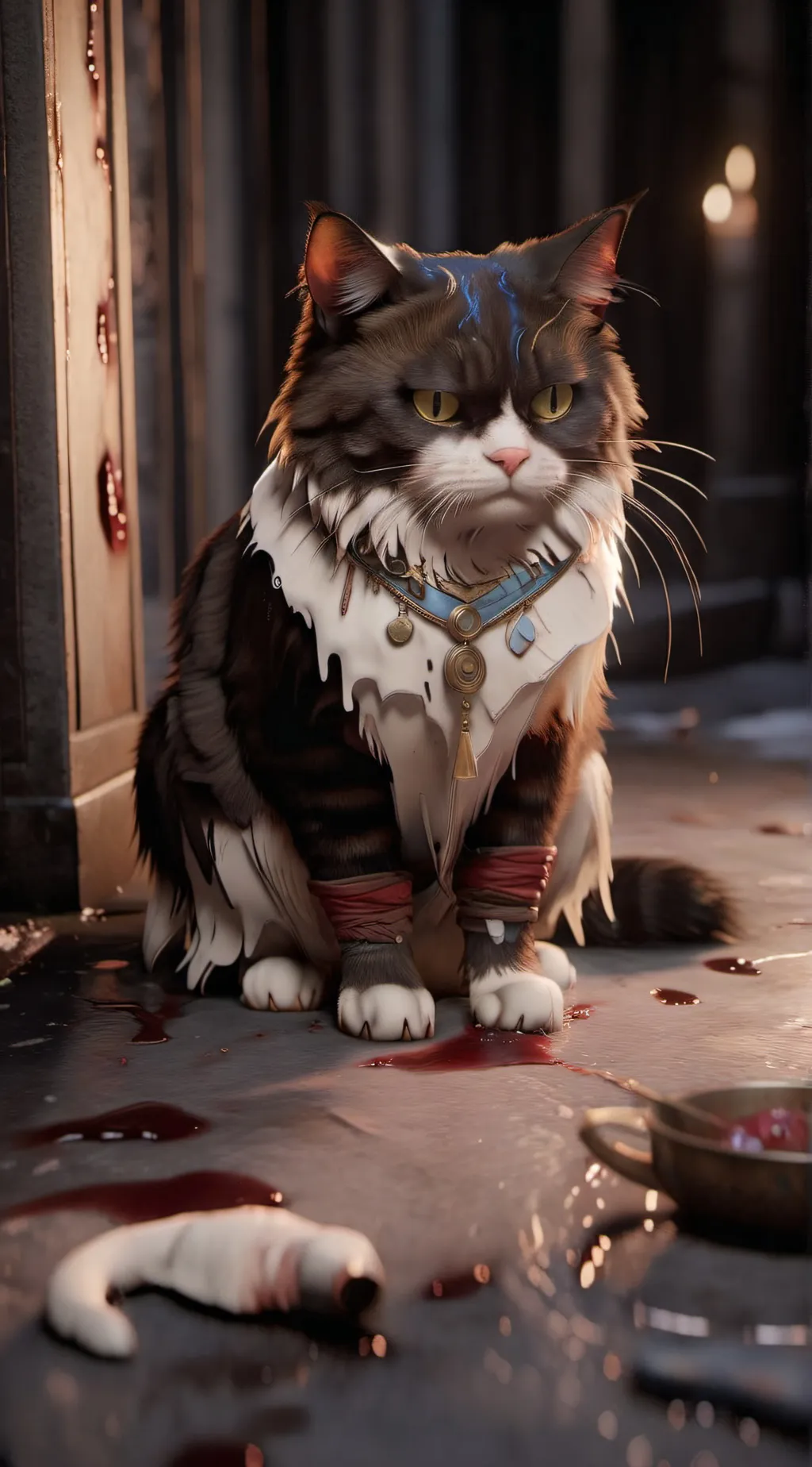 ai character: Cat death background