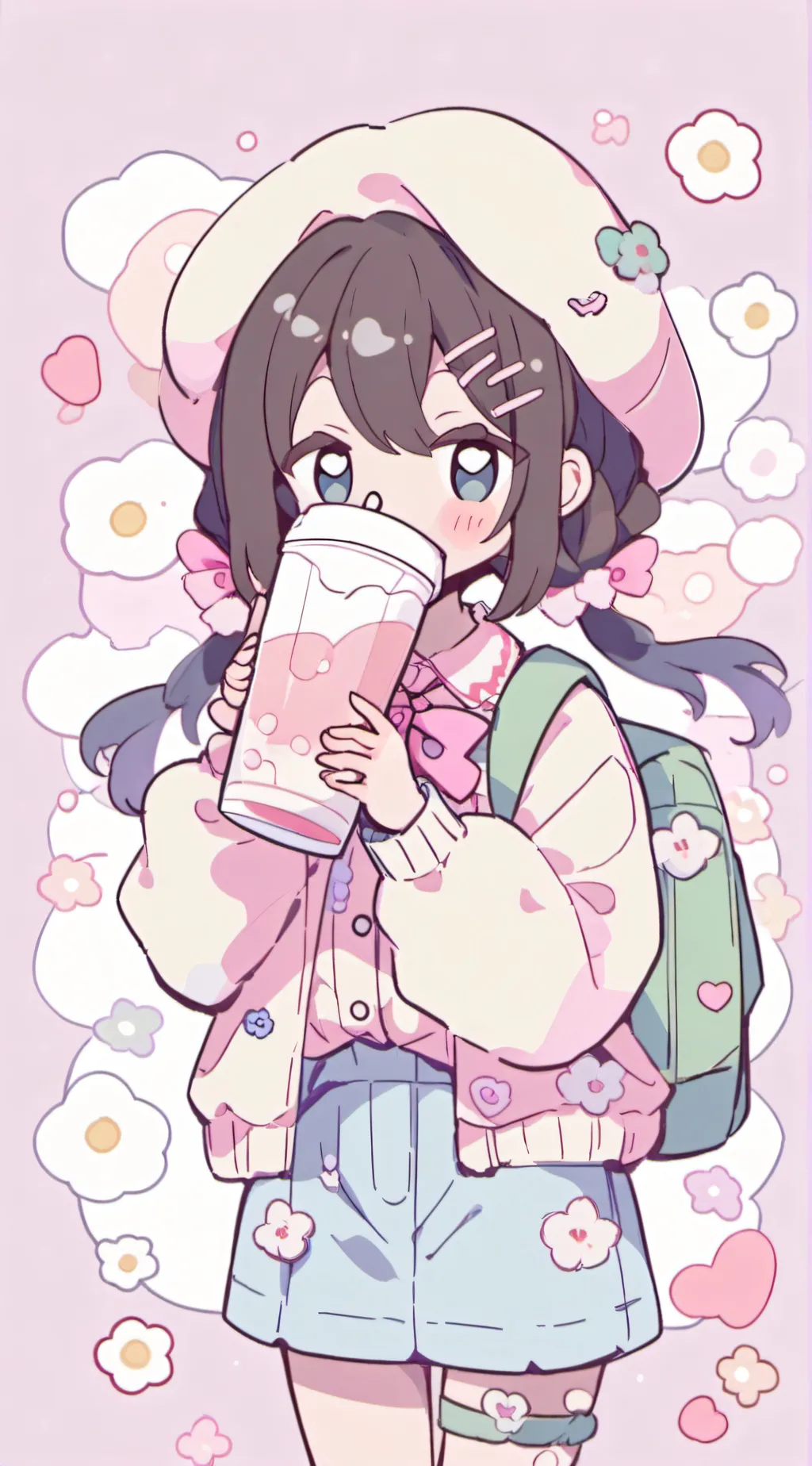 ai character: Strawberry girl background