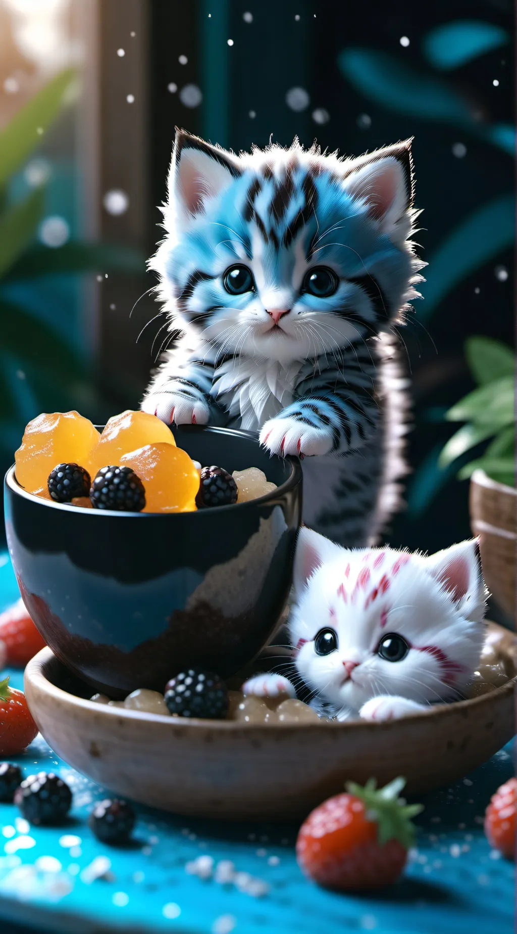 ai character: boba kittens  background