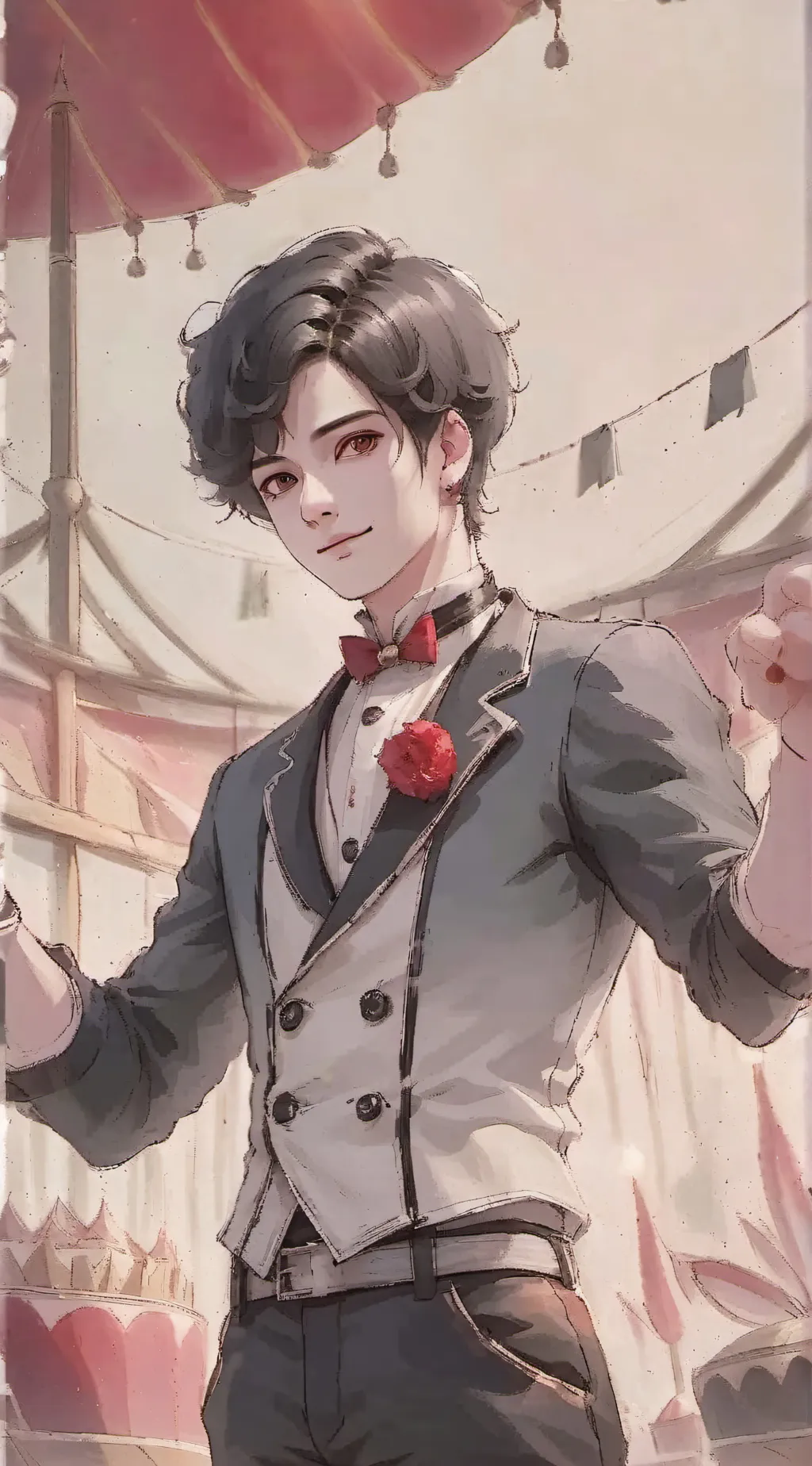 ai character: Circus boy background
