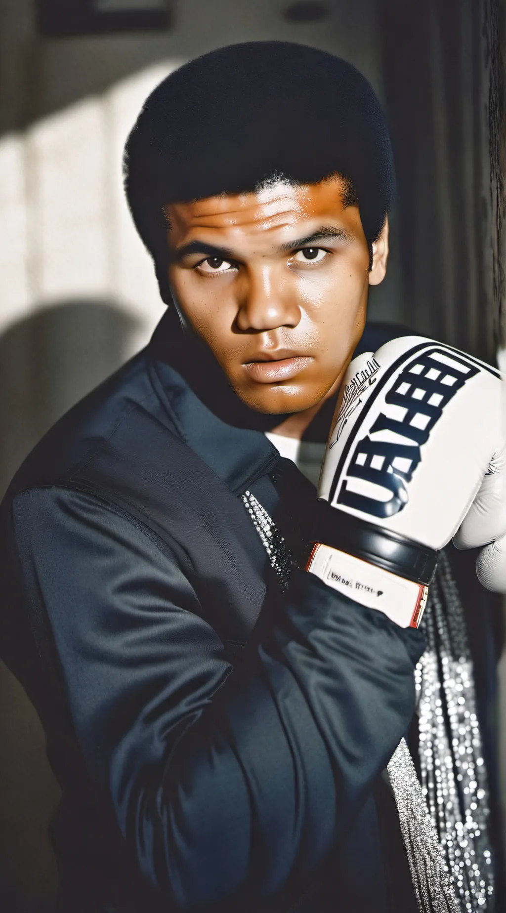 ai character: Muhammad Ali  background