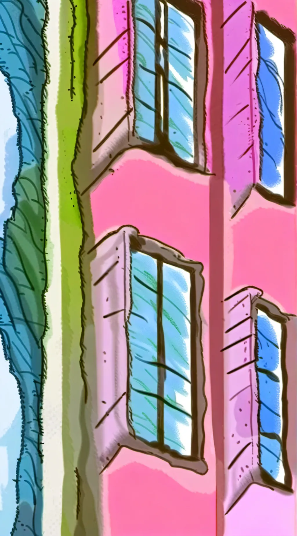 ai character: Pink background