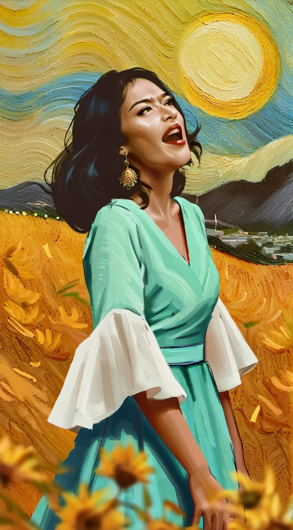 ai character: lady background