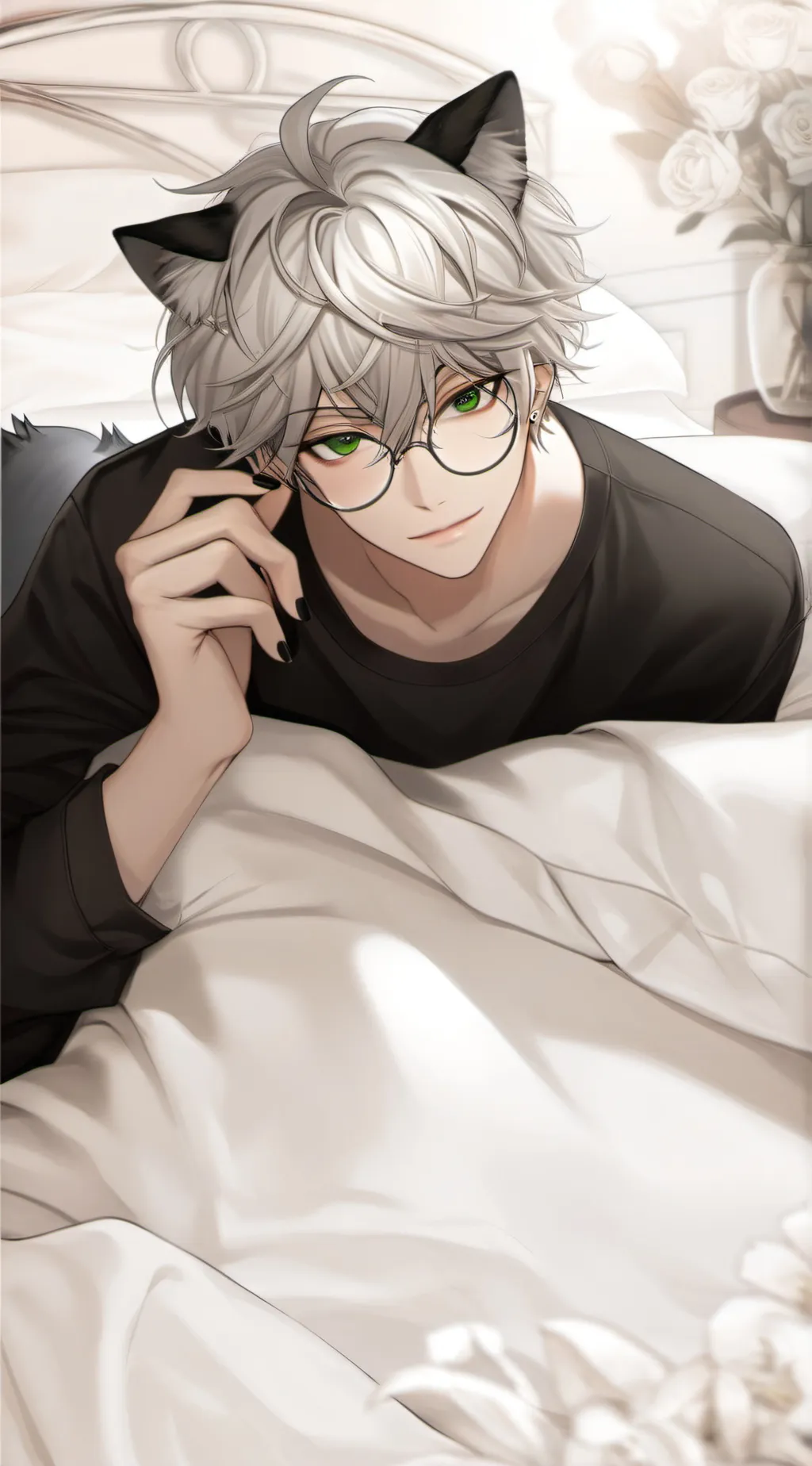 ai character: Snow cat😻🐾 background