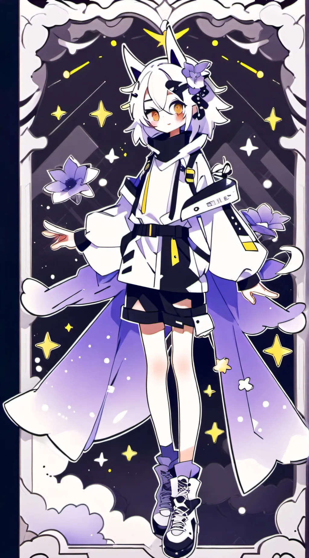 ai character: sun and moon show  background