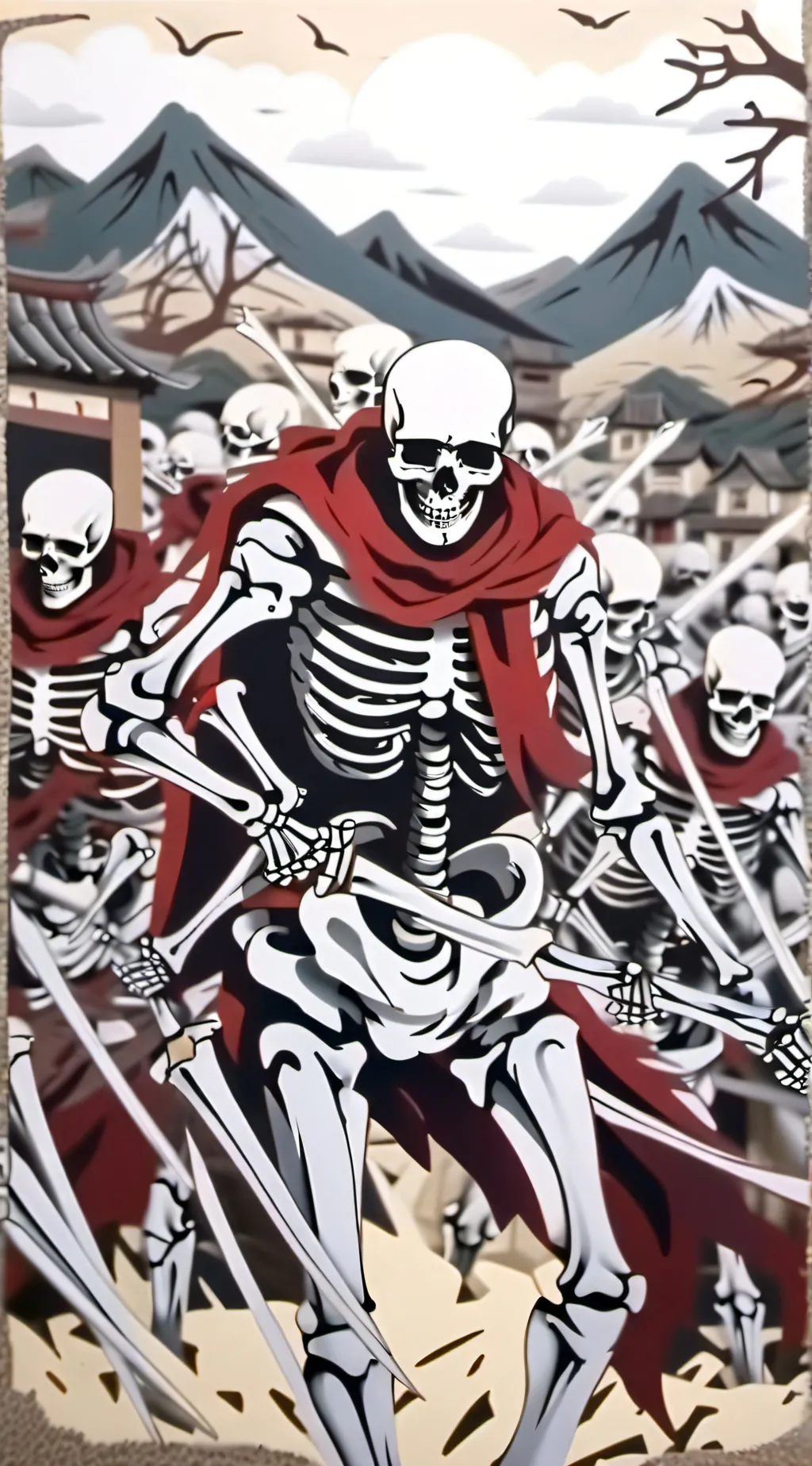 ai character: Skeleton Army background