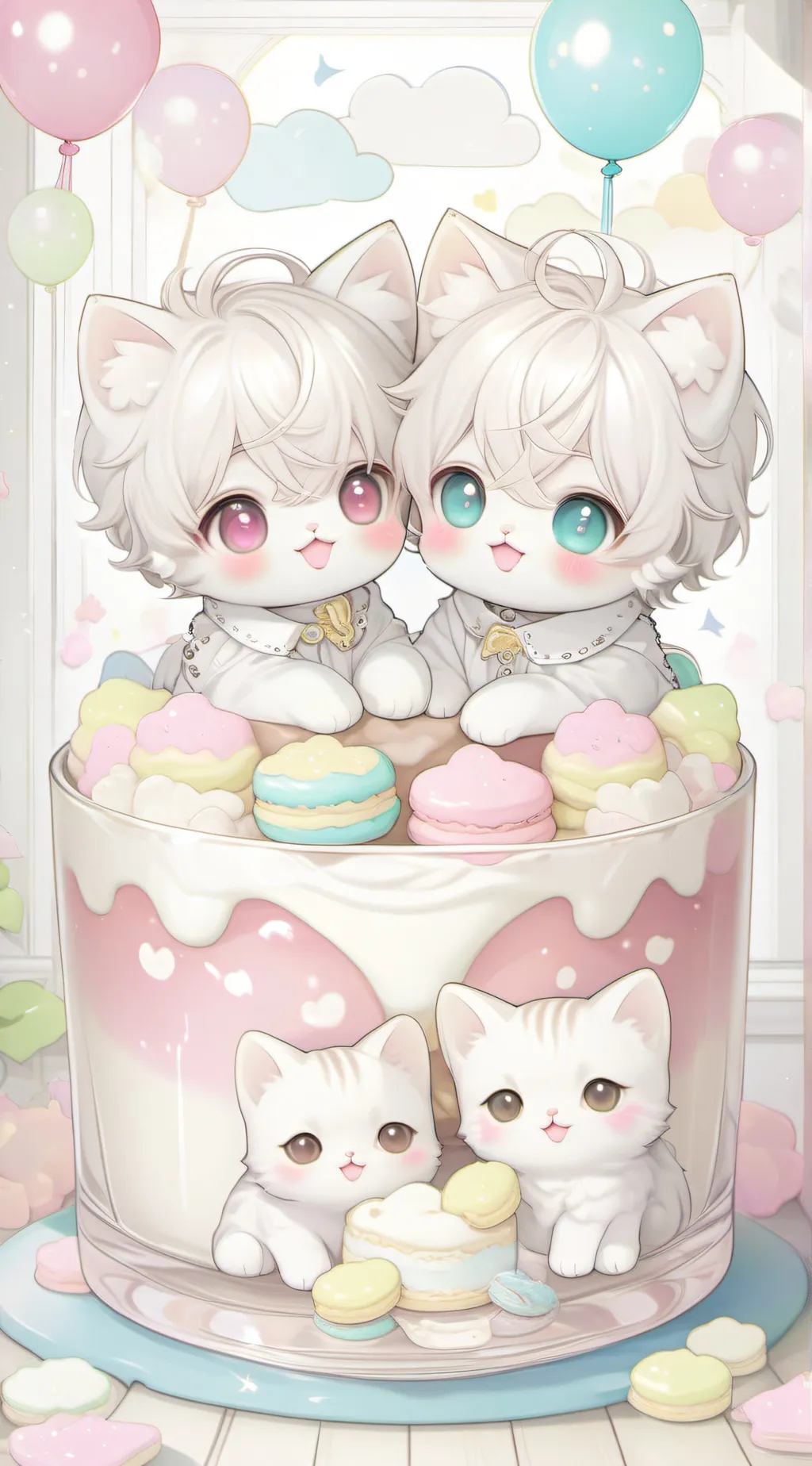 ai character: Cookie and mint background