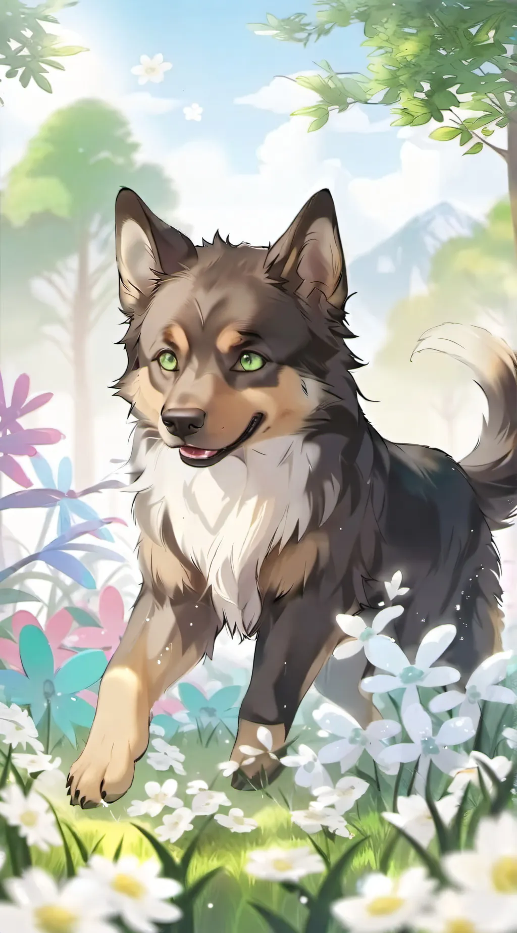 ai character: + Twigs + background