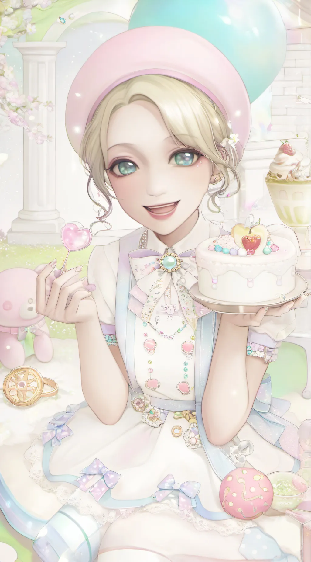 ai character: Violet background