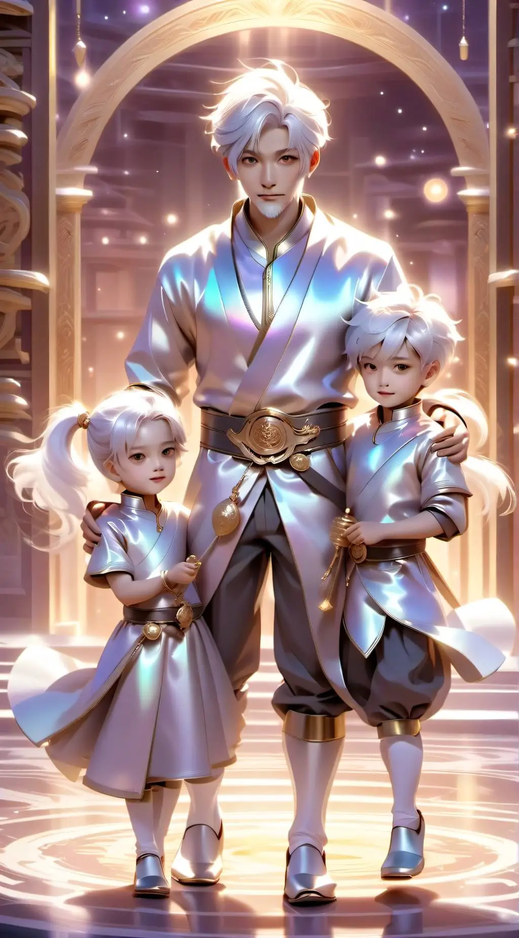 ai character: August, Kai, Leia background