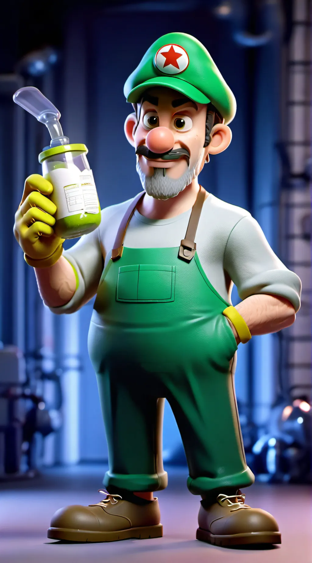 ai character: Cursed luigi background