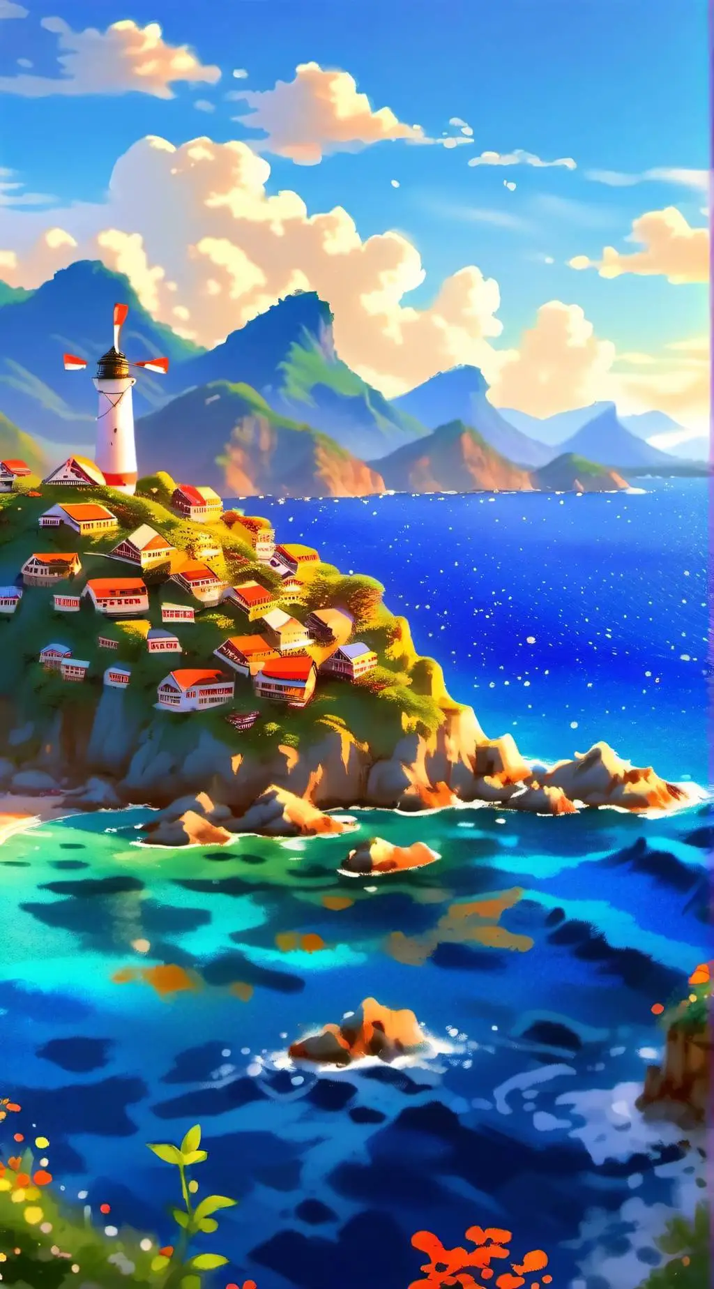 ai character: islands background