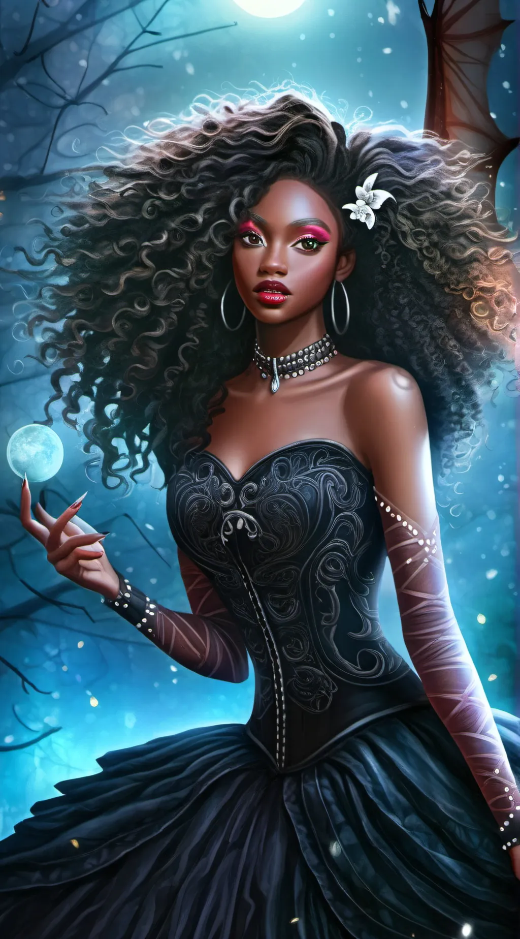 ai character: Evangeline Skìá background