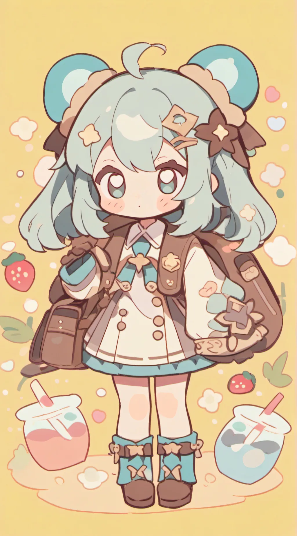 ai character: Aqua background