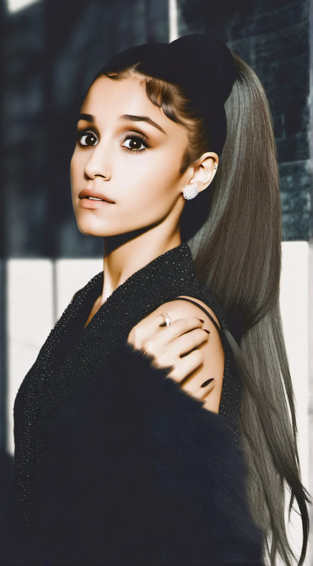 ai character: Ariana Grande  background