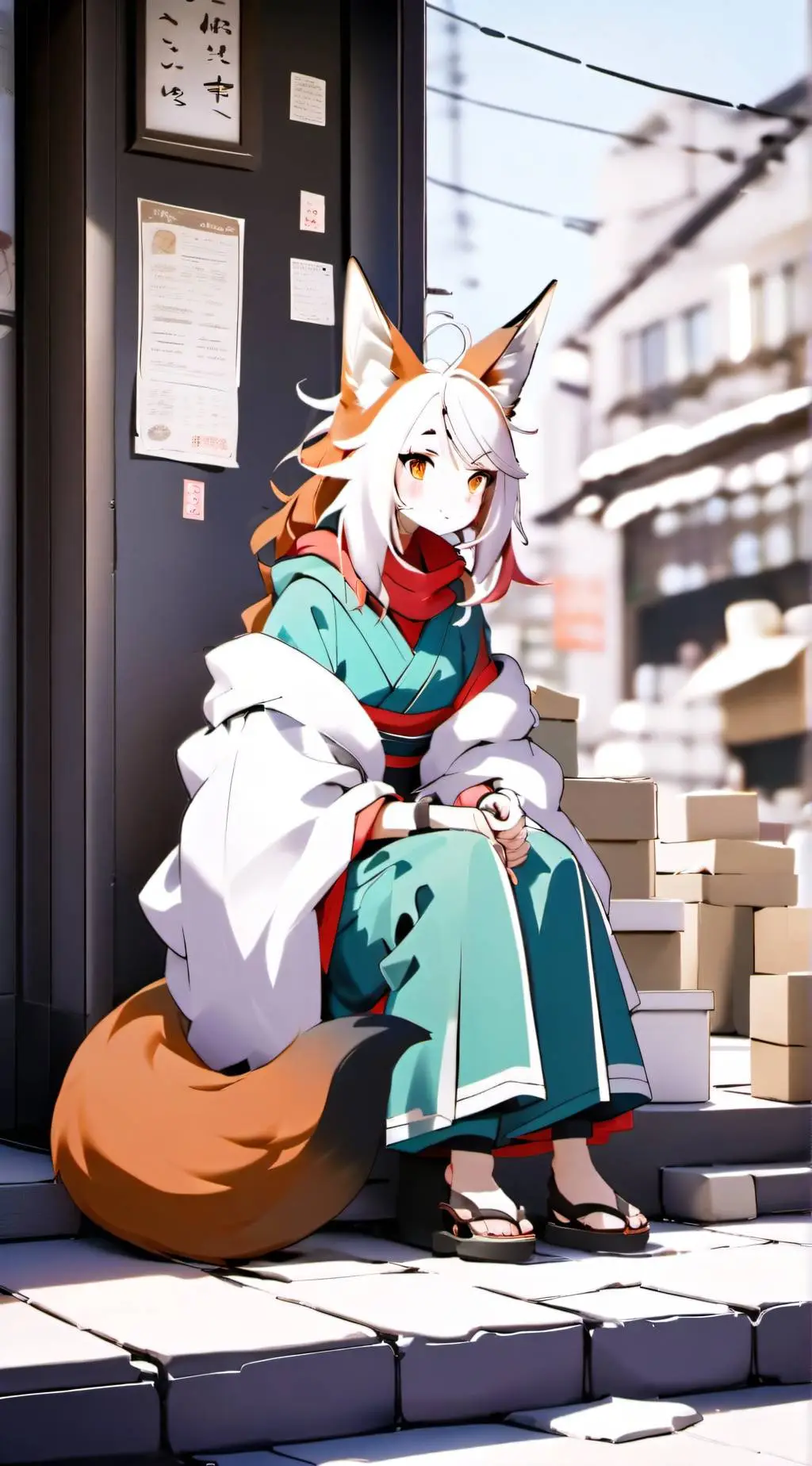 ai character: The Fox Girl background