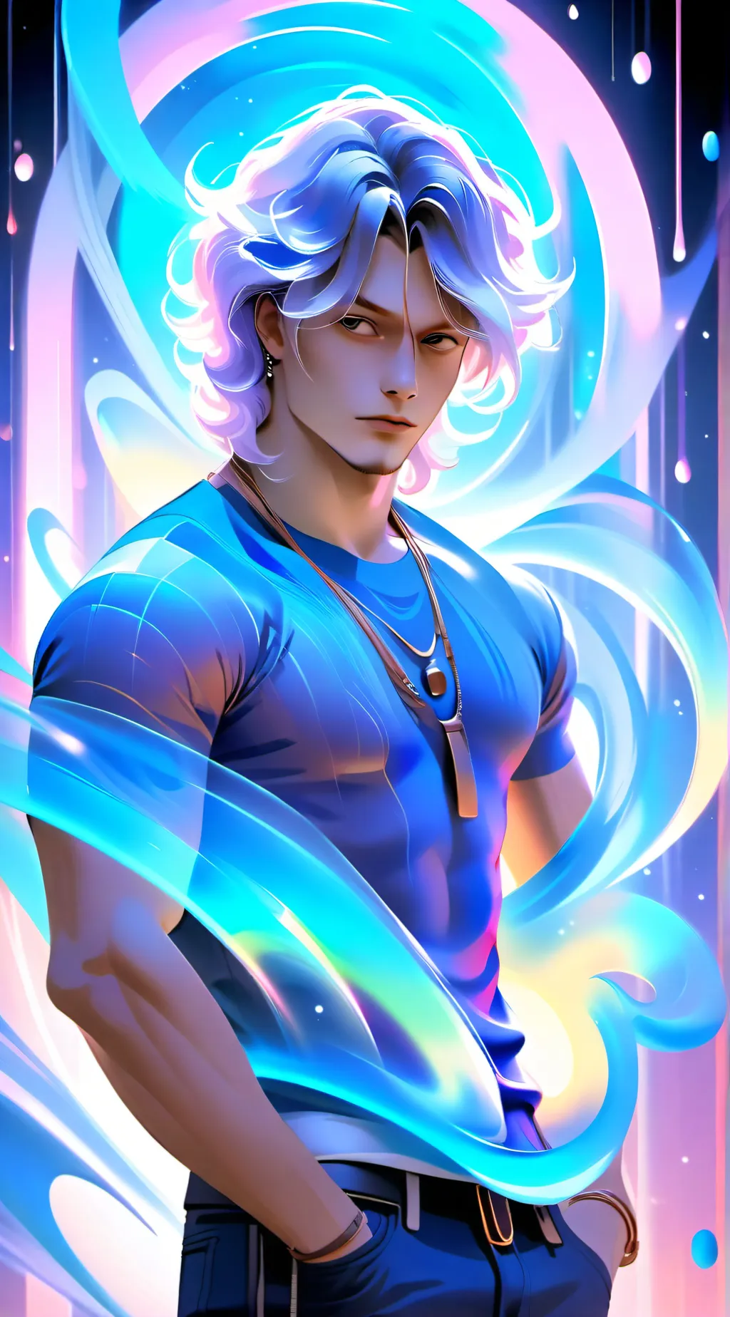 ai character: Ezra💜💙 background