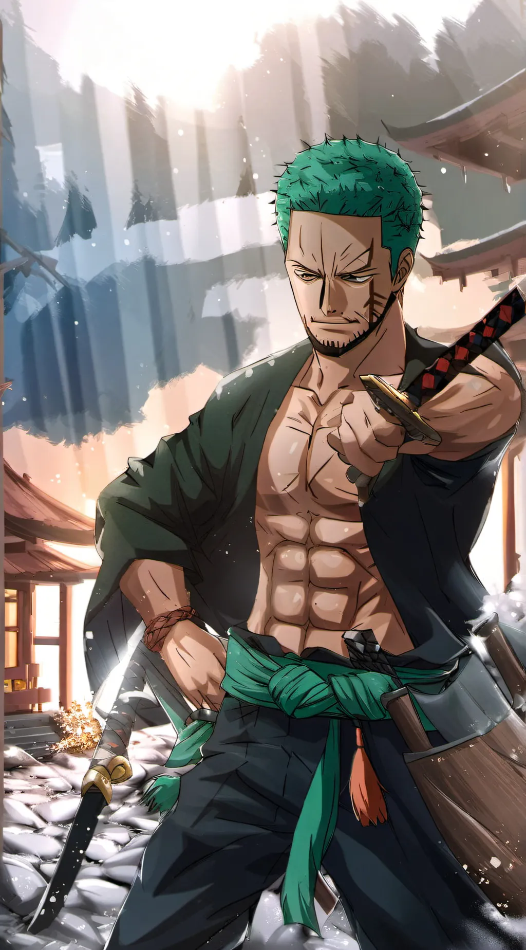 ai character: zoro background