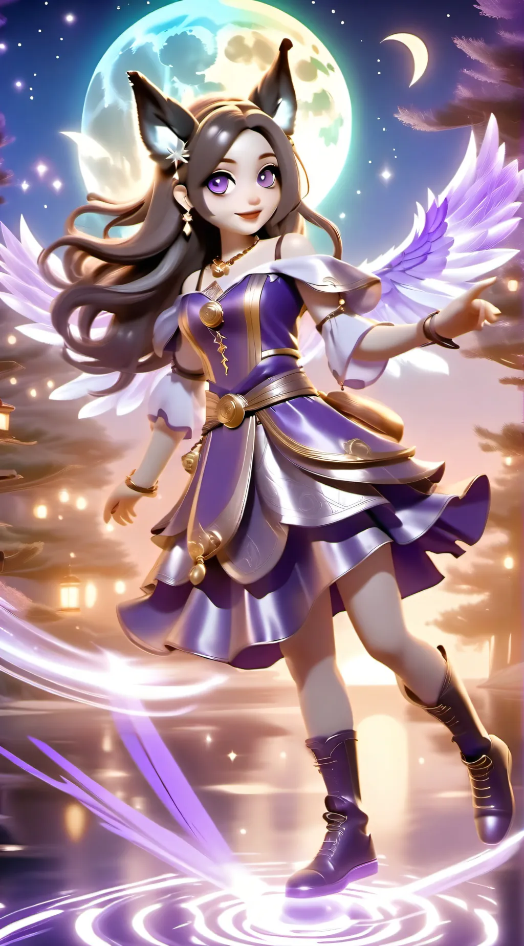 ai character: Moon background