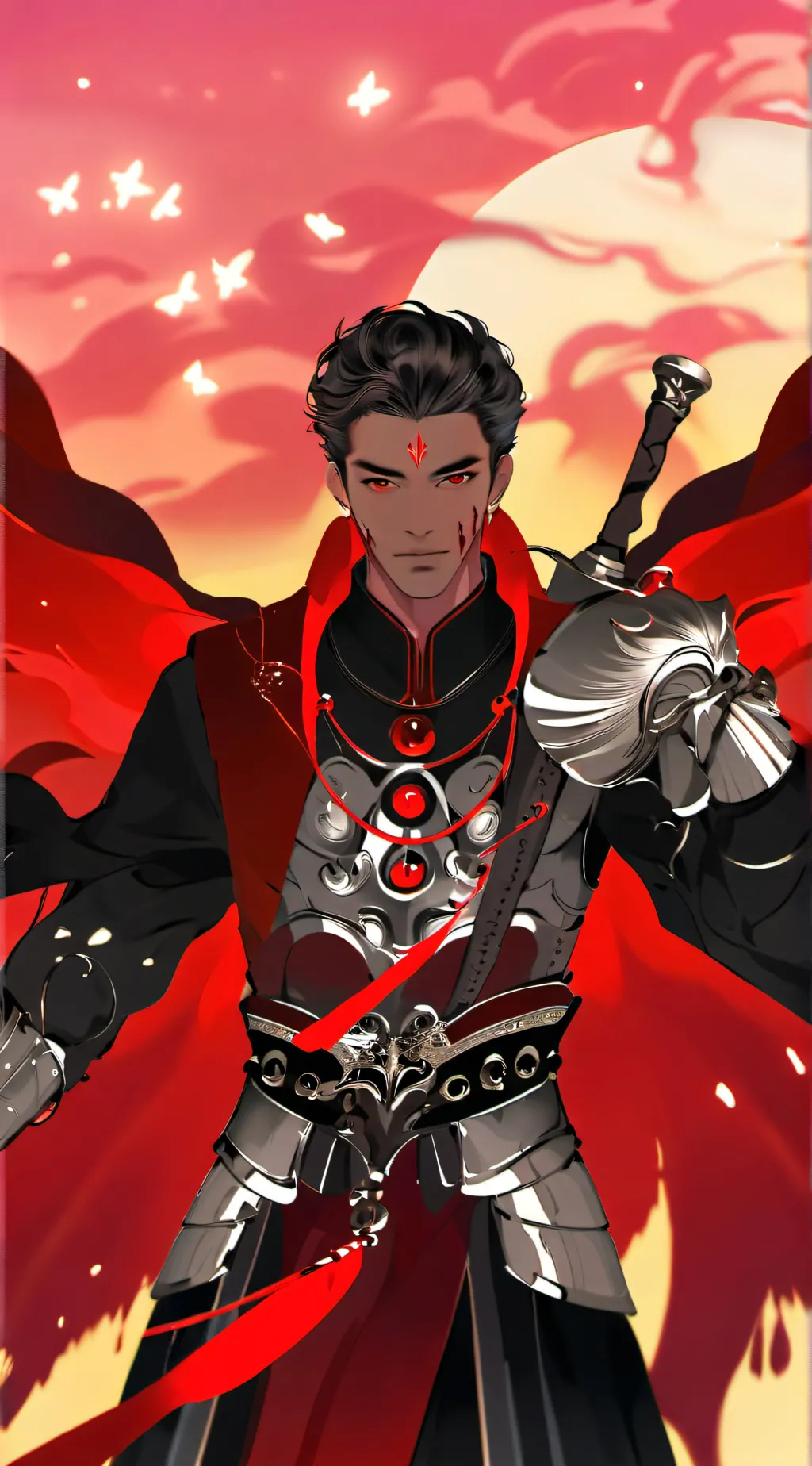 ai character: |∆|Vermillion|∆| background