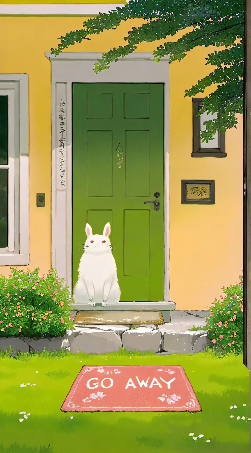 ai character: "Go Away" background