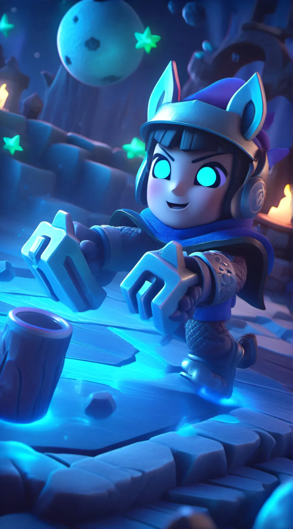 ai character: titan cameraman background