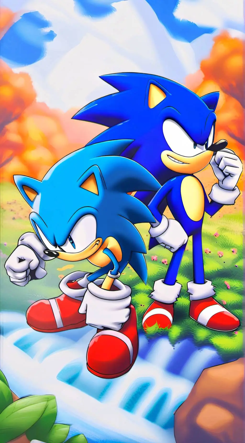 ai character: Sonic&ClassicSonic background